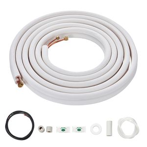 Set di tubi in rame isolati a triplo strato da 16FT per HVAC Mini Split, 1/4" e 1/2" D.E., per climatizzazione/riscaldamento - Product Image 1