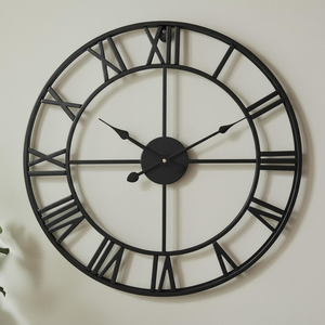 <b>Large</b> Roman Numeral Wall <b>Clock</b> Modern Metal 3D Silent Hanging <b>Clock</b> for Living Room Bedroom Nordic Home Decor - Product Image 2