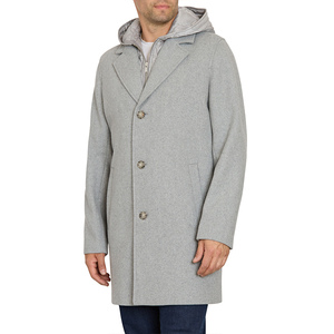 <b>Men's</b> Long Wool Blend Mandarin Collar <b>Double</b> <b>Breasted</b> Warm Winter Coat Anti Wrinkle Anti Shrink Fashion Outerwear - Product Image 1