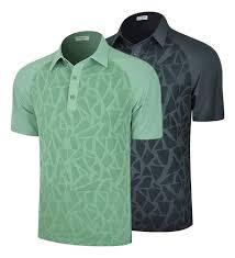 Haut de sport moderne pour homme à motif mosaïque personnalisé, manches raglan, en tissu tricoté, séchage rapide, respirant, pour le golf/le sport - Product Image 2