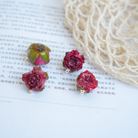 Mini-bouquet de roses naturelles préservées dans la résine pour la création de bijoux DIY, le scrapbooking, les travaux floraux - Décoration pour la fête des mères, mariage, écologique