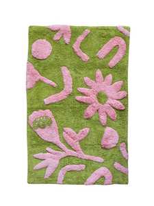 Cotton <b>Loomed</b> Flat <b>Weave</b> Bath Rug Rectangle Solid Color with Fringe Stain Resistant Waterproof Non-Slip Washable for Bathroom - Product Image 4
