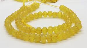 Perles de citrouille en quartz jaune AAA sculptées à la main 9-11MM, perles de citrouille en quartz jaune en forme de rondelle pour la fabrication de bijoux, vente en gros - Product Image 2