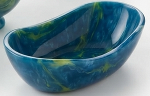 Bol à bonbons en verre marbré moderne, plat à collation décoratif, bol de service pour la maison et les fêtes, fait main, haute qualité, personnalisé, émaillé - Product Image 3