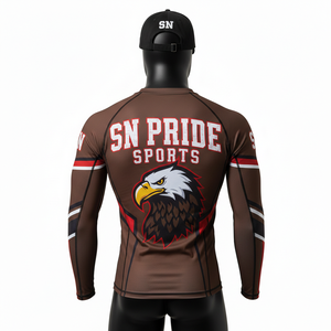 Rashguard MMA unisexe imprimé sur mesure, impression numérique, polyester/spandex, séchage rapide, manches longues, tissu 220g, couleur et logo personnalisés - Product Image 2