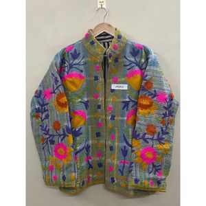 Boho Suzani Kantha Embroidery Eco-Friendly Woven Breathable Autumn Floral <b>Jacket</b> <b>Women</b> full sleeves Regular Fit Size <b>Jacket</b> - Product Image 6