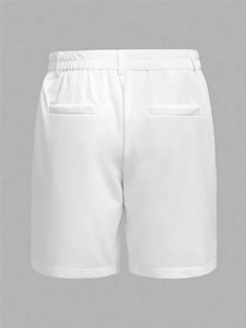 Pantalones cortos de traje para hombre, ropa deportiva informal, elegante y juvenil, pantalones cortos de estilo americano vintage de color puro, pantalones cortos ligeros para entrenamientos en casa - Product Image 2