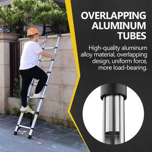 8.5FT Telescopic <b>Aluminum</b> Alloy <b>Ladder</b> Multi-Purpose Folding with Triangular Support Hooks for Various Uses - Product Image 6