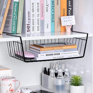 Organisateur de rangement multifonctionnel suspendu en métal blanc rectangulaire, écologique, avec poignée, pour usage hôtelier, articles divers quotidiens, cuisine, bureau - Product Image 5