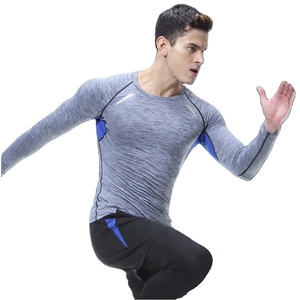 High Quality Quick Dry <b>Base</b> <b>Layer</b> Men's Muscle Training <b>Long</b> <b>Sleeve</b> Sportwear Compression Shirts Crew Neck - Product Image 1