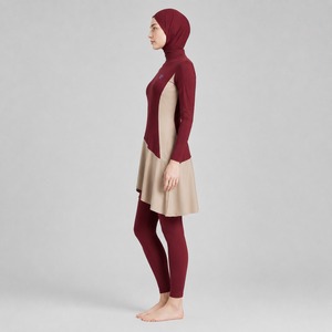 Modest Burkini Set Long Sleeve Swimwear Women Full Coverage Beach <b>Suit</b> Quick Dry Comfortable Swimming Outfit Modest Burkini set - Product Image 2