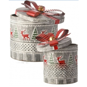 Seau de Noël décoratif en métal galvanisé à motif feuillage, vierge pour sublimation, pour événements festifs, prix de gros abordable - Product Image 5