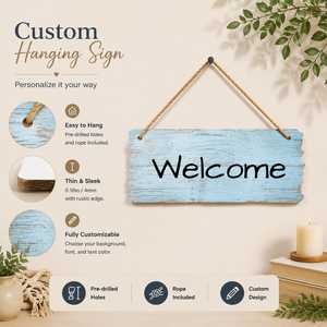 Letrero de Madera Personalizado para Puerta de Jardín, Placa con Nombre, Decoración Colgante para Pared, Entrada de Patio - Product Image 5