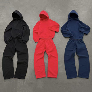 Conjunto Deportivo Holgado de Gran Tamaño, Sudadera de Felpa de Algodón de 500 g/m² y Pantalones Deportivos Holgados, Ropa Deportiva Informal de Estilo Hip Hop - Product Image 2