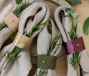 ชุดแหวนรองผ้าเช็ดปากหนัง สำหรับโต๊ะคริสต์มาสหรือโต๊ะงานแต่งงาน - Product Image 3