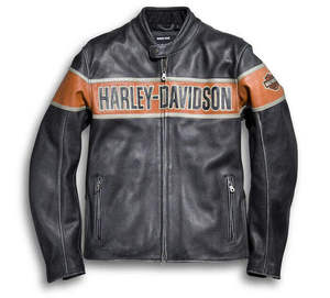 <b>Mens</b> Motorcycle Riding <b>Leather</b> <b>Jacket</b> Classic Biker Protective Outerwear Harley Victory Lane Motorcycle <b>Jacket</b> - Product Image 1
