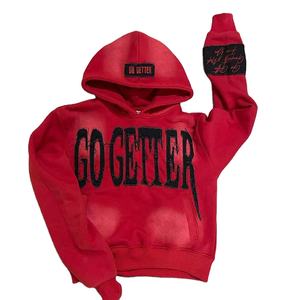 Venta al por mayor Unisex desgastado sudaderas con capucha de gran tamaño hombres Impresión digital bordado personalizado de alta calidad pulóver sudaderas con capucha para hombres - Product Image 6