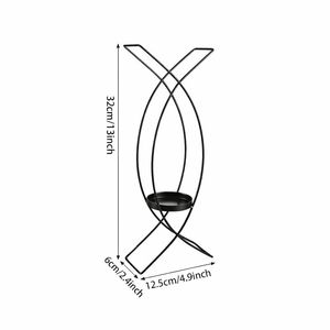 Ensemble de appliques murales en métal noir abstrait, design artistique entrecroisé, construction robuste, lumière chaude, décoration moderne pour la maison - Product Image 4