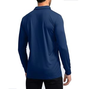 Polo de manga larga de marca privada para hombre, mezcla de algodón, ropa de exportación - Product Image 4