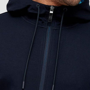 Mens Navy Blue Color Block Tracksuit Set Full <b>Zip</b> <b>Hooded</b> Sweatshirt Jogger Pants Athletic Sportswear Casual Two Piece Hoodie Set - Product Image 6