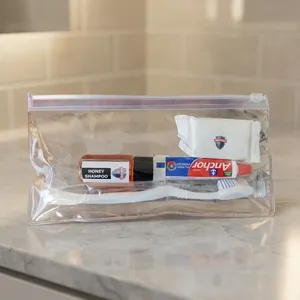 Mini Travel Kit With Shampoo Toothpaste Toothbrush <b>Soap</b> In Clear Plastic Bag Hotel Amenities <b>Set</b> - Product Image 5