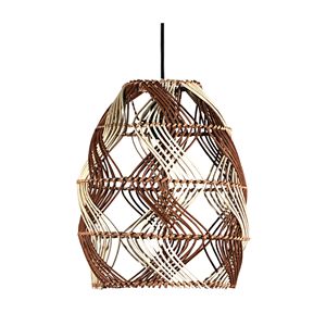 Abat-jour de lampe suspendue en rotin tissé à la main, écologique, bicolore, pour la décoration intérieure - Product Image 1
