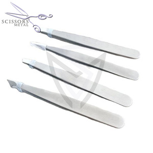 Pince à épiler multifonctionnelle 2-en-1 en acier inoxydable chirurgical, pointue et courbée, avec brosse, pour cils et sourcils, vente en gros - Product Image 5