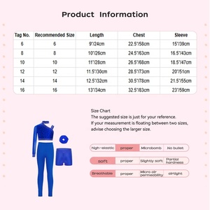 Conjunto de Ropa de Baile de Salón Competitivo para Niñas de 6 a 16 Años, Top Corto con Diadema y Leggings, para Patinaje Artístico y Gimnasia - Product Image 6