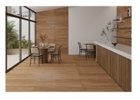 Revêtement de sol indien en porcelaine vitrifiée découpé au laser 200x1200, bords rectifiés, épaisseur 9 mm, design rustique brun, surface mate, pour salle de bain