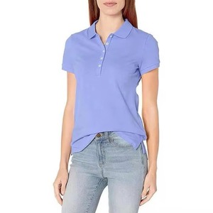 Hauts de tennis respirants personnalisés pour femmes, polos vierges en gros pour femmes, t-shirts de golf à manches courtes à col pour femmes OEM en vrac - Product Image 1