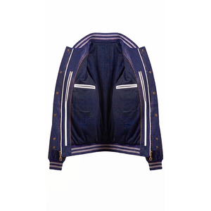Veste en cuir bleue pour homme Alpha Fraternity, coupe classique, col rabattu et fermeture boutonnée, pour la vente en gros OEM - Product Image 3