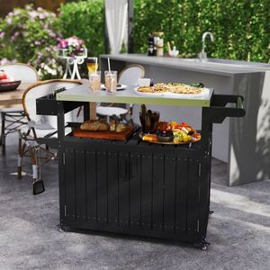 Carrello per Barbecue Portatile per Campeggio all'Aperto con Vano Portaoggetti - Product Image 1