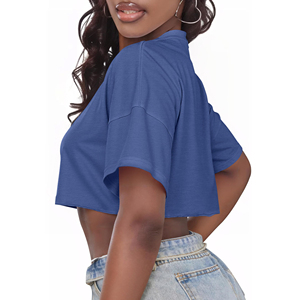 T-shirt court tie-dye tendance pour femme, couleurs personnalisées, manches courtes, vêtements de plage d'été, design et style uniques, t-shirts en coton - Product Image 6