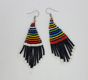 Embroidery Crafts Jewelry Seed <b>Bead</b> Embroidered Earrings From India Handmade Multi <b>Color</b> Earrings for Women Embroidery Crafts - Product Image 2