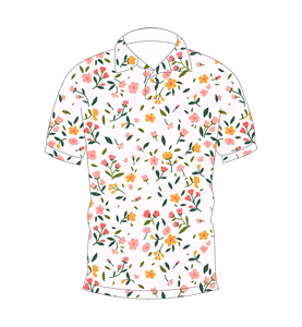Men’s <b>White</b> Floral Print <b>Polo</b> Shirt Pink Yellow Flower Pattern Short Sleeve Casual Summer Fashion Tee - Product Image 4