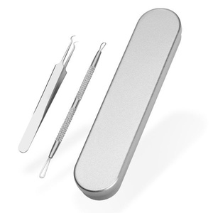 Professional 2 Piece Stainless Steel Acne Extractor Kit Blackhead and Whitehead Remover <b>Tools</b> for Facial Care - Product Image 1