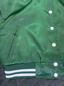 Chaqueta Corta Varsity Personalizada al por Mayor para Mujer, Chaqueta de Primavera Verde Dartmouth, Satén, Resistente al Viento, Reversible, Transpirable - Product Image 5