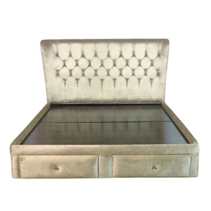 Sang trọng bọc giường cỡ vua với ngăn kéo lưu trữ khung giường bằng gỗ cho đồ nội thất phòng ngủ hiện đại và đồ nội thất khách sạn - Product Image 1