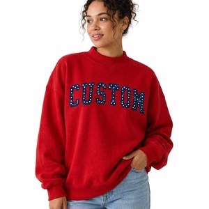 Sudadera Personalizada Roja OEM Parke WS02 Unisex, Cuello Redondo, Invierno, Felpa de Algodón 370g, Tejido de Punto, Apliques Bordados con Letras - Product Image 1