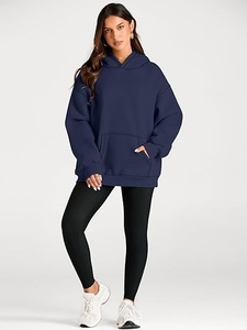 Sudadera con Capucha Extra Grande para Mujer, Manga Larga, a Rayas, 100% Algodón, Forro de Tela Ancha, Antipilling, Transpirable, Ropa Casual de Otoño - Product Image 1