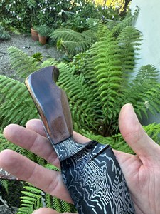 Cuchillo multiusos con mango de madera, hoja de acero, funda negra, patrón topográfico verde, 6.7 pulgadas de longitud total, para bricolaje - Product Image 6