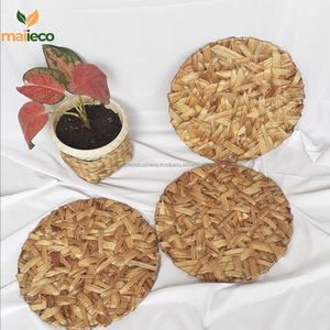 แผ่นรองน้ำผักตบชวาสไตล์โบฮีเมียนแผ่นแก้วธรรมชาติตกแต่งโต๊ะห้องครัวทอสไตล์กล่องบรรจุ - Product Image 6