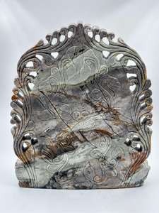 Estatua de Ganesha de Jaspe Picasso Natural Tallada a Mano de 8.5 Pulgadas, Escultura de Cristal, Decoración para el Hogar, Proveedor Mayorista OEM ODM - Product Image 6