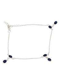 กำไลข้อเท้าพลอยสีฟ้าดีไซเนอร์925กำไลข้อเท้าเงินสเตอร์ลิงเครื่องประดับสร้อยข้อเท้าแวววาวสำหรับงานแต่งงานและสวมใส่ในโอกาสพิเศษ - Product Image 2