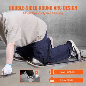 Tavole di Protezione per Ginocchia in Acciaio Inossidabile 30 x 10 con Pattini Scorrevoli e Ginocchiere per Lavori in Cemento - Product Image 3