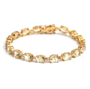 Bracelet à breloques en quartz citron, argent sterling 925 plaqué or, élégant, pierre précieuse jaune, bijoux fins pour femme, idéal pour les soirées - Product Image 1