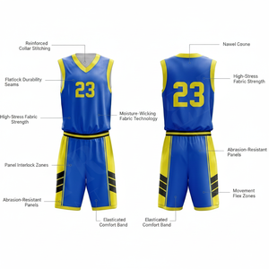Kit de sport de basketball élégant pour clubs, vente en gros, marque privée acceptée, OEM ODM, maillot sans manches athlétique de qualité supérieure - Product Image 2