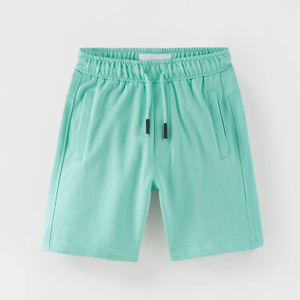 Conjunto de Ropa para Bebé de 2 Piezas en Verde Menta, Camiseta con Bolsillo y Pantalones Cortos, Cuello Redondo, Manga Corta, Estilo Casual de Verano, Color Sólido, Transpirable - Product Image 2