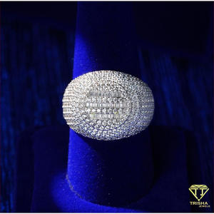 Anillo llamativo de plata de ley 925 premium con diamante cultivado en laboratorio para minoristas de joyería - Product Image 3