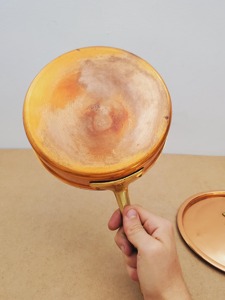 Olla de Cobre Redonda de Diseño Vintage con Tapa, Utensilios de Cocina de Metal Duradero con Asa de Aleación de Zinc - Product Image 3